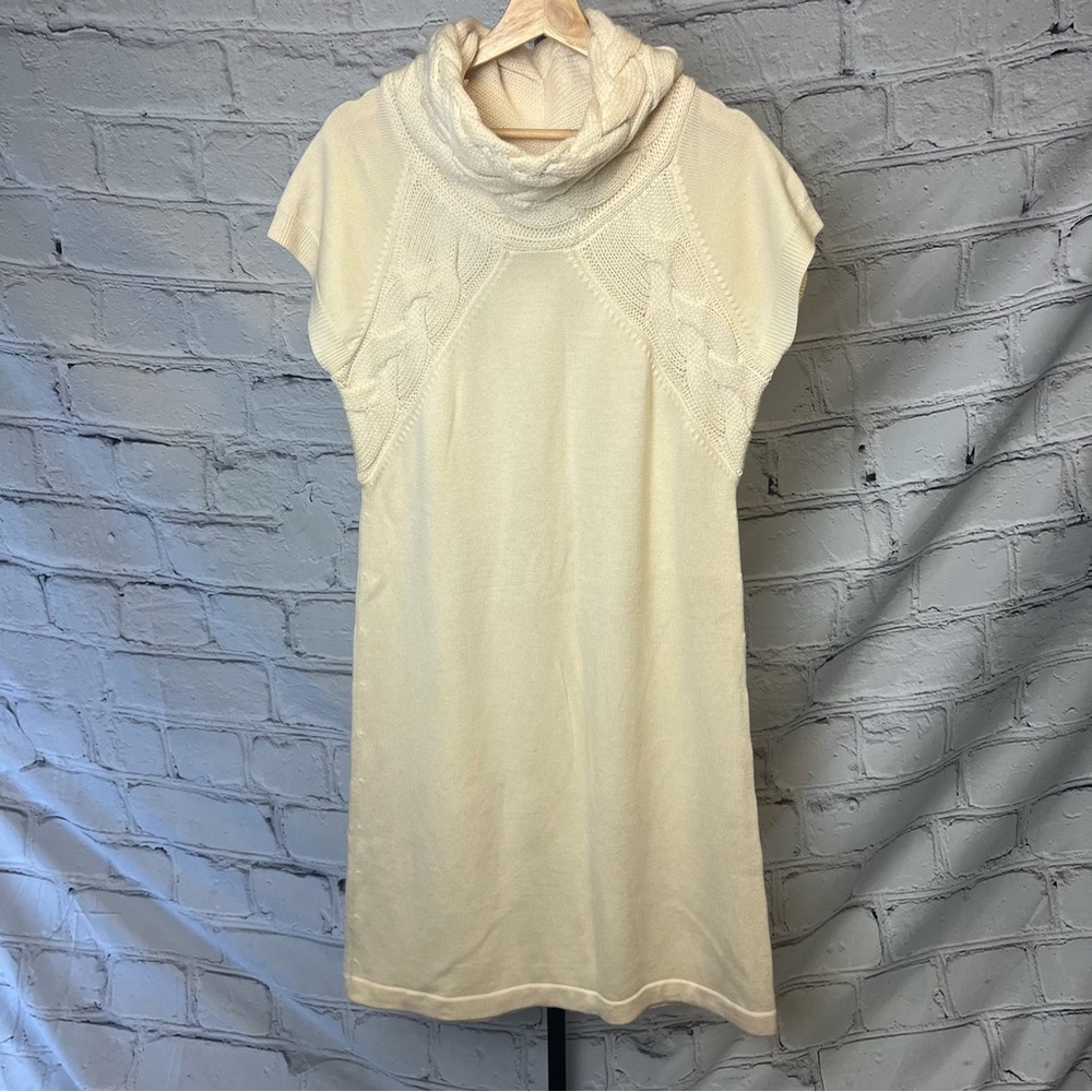 Banana Republic Cream Cowl Neck Sweater Dress